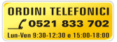 Chiama allo 0521833702, puoi effettuare un'ordine telefonico