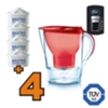 Caraffa filtrante Brita Marella Cool Rossa + 4 filtri