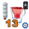 Caraffa filtrante Brita Marella Cool Rossa + 13 filtri