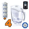 Caraffa filtrante Brita Elemaris XL Bianca + 4 filtri