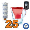 Caraffa filtrante Brita Marella Cool Rossa + 25 filtri